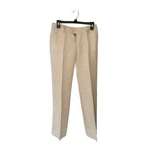 Banana Republic Ryan Fit Womens Size 2 P Off White Ivory Trouser Pants Linen Ble